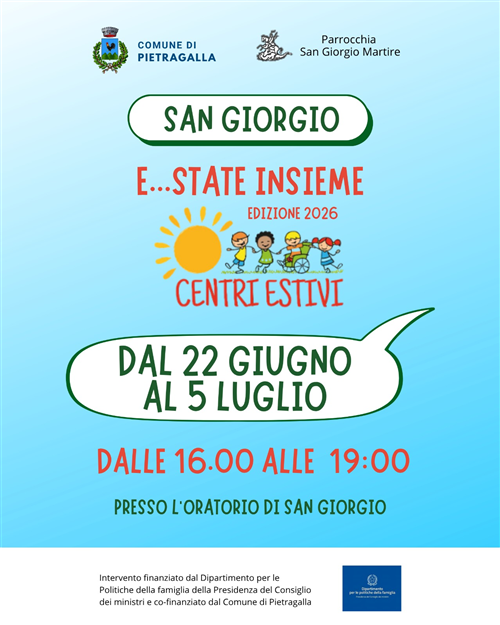 centro estivo 2026 San Giorgio